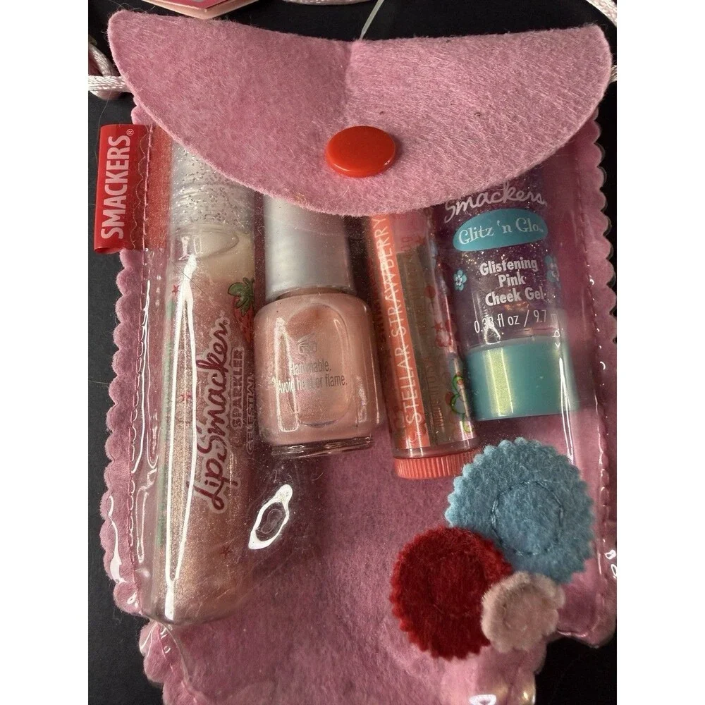 Bonne Bell Lip Smacker SPretty in Pink Collection  Strawberry 4 Piece Lip & Nail